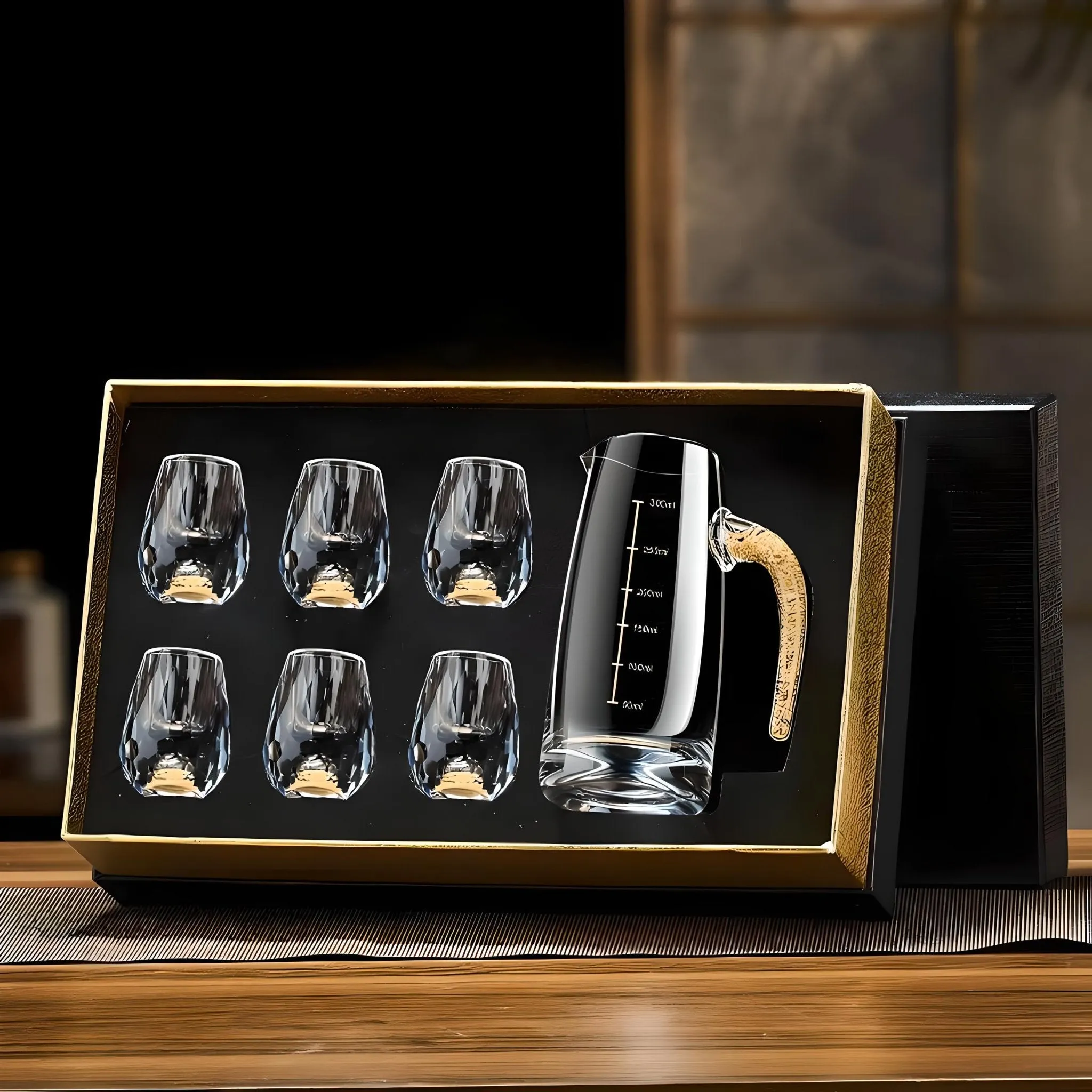 10-Piece High-Grade Crystal White Wine Glass Set with Gold Foil Accents