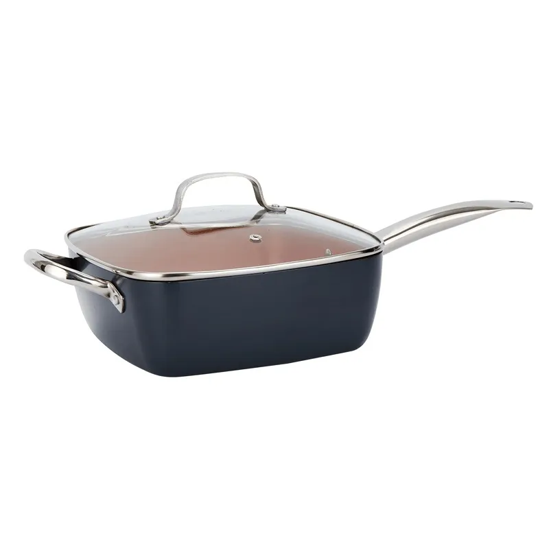 11.5 Inches Non-Stick Deep Square Pan With Lid F12-8-127