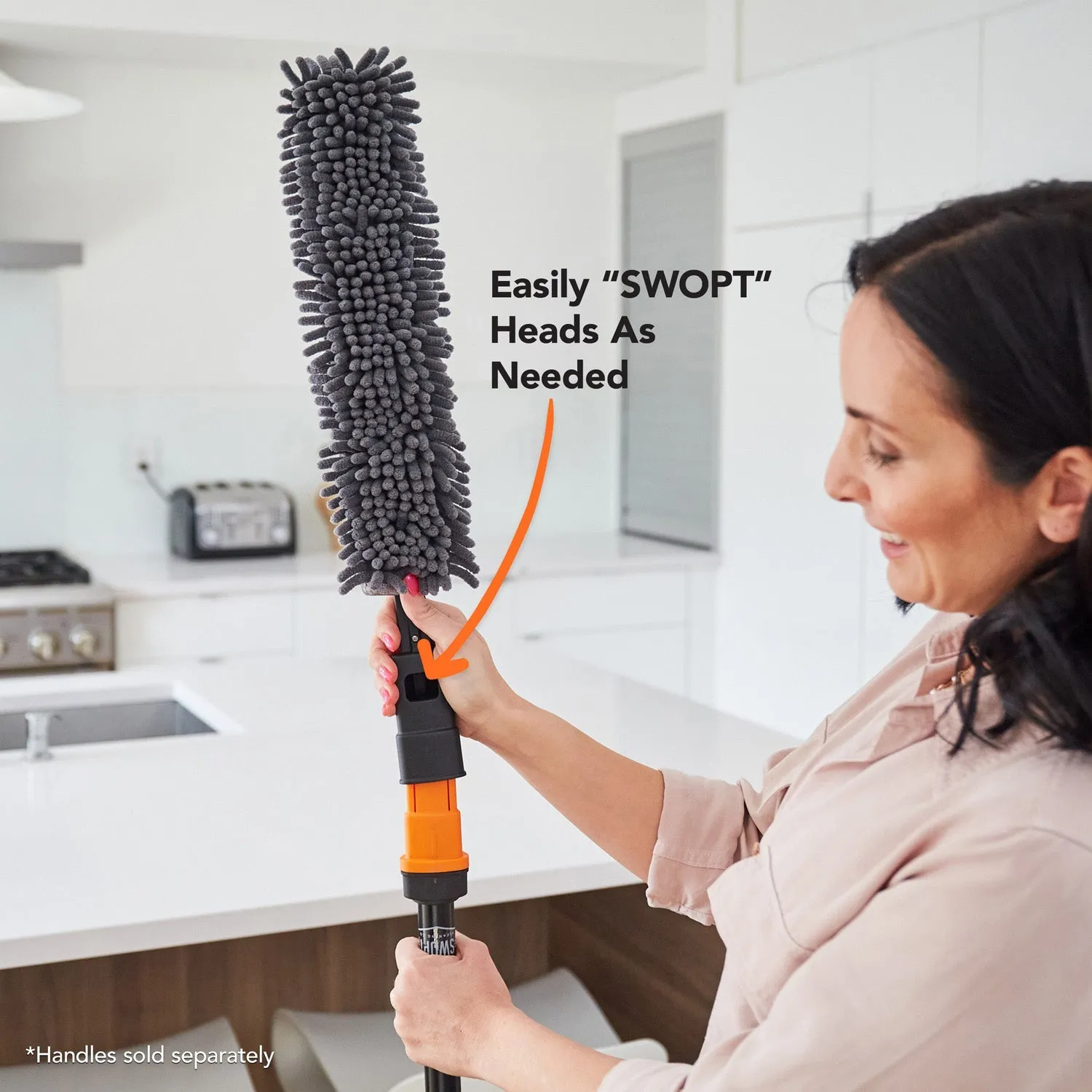 12  in. Smooth Surface Flexible Microfiber Duster Head