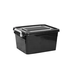 15L Plastic Storage Utility Box Container Black Nu Ware