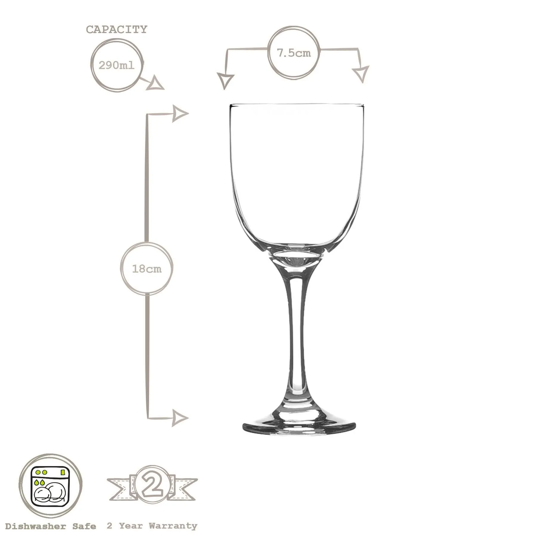 290ml Tokyo White Wine Glasses - Pack of Six - By LAV