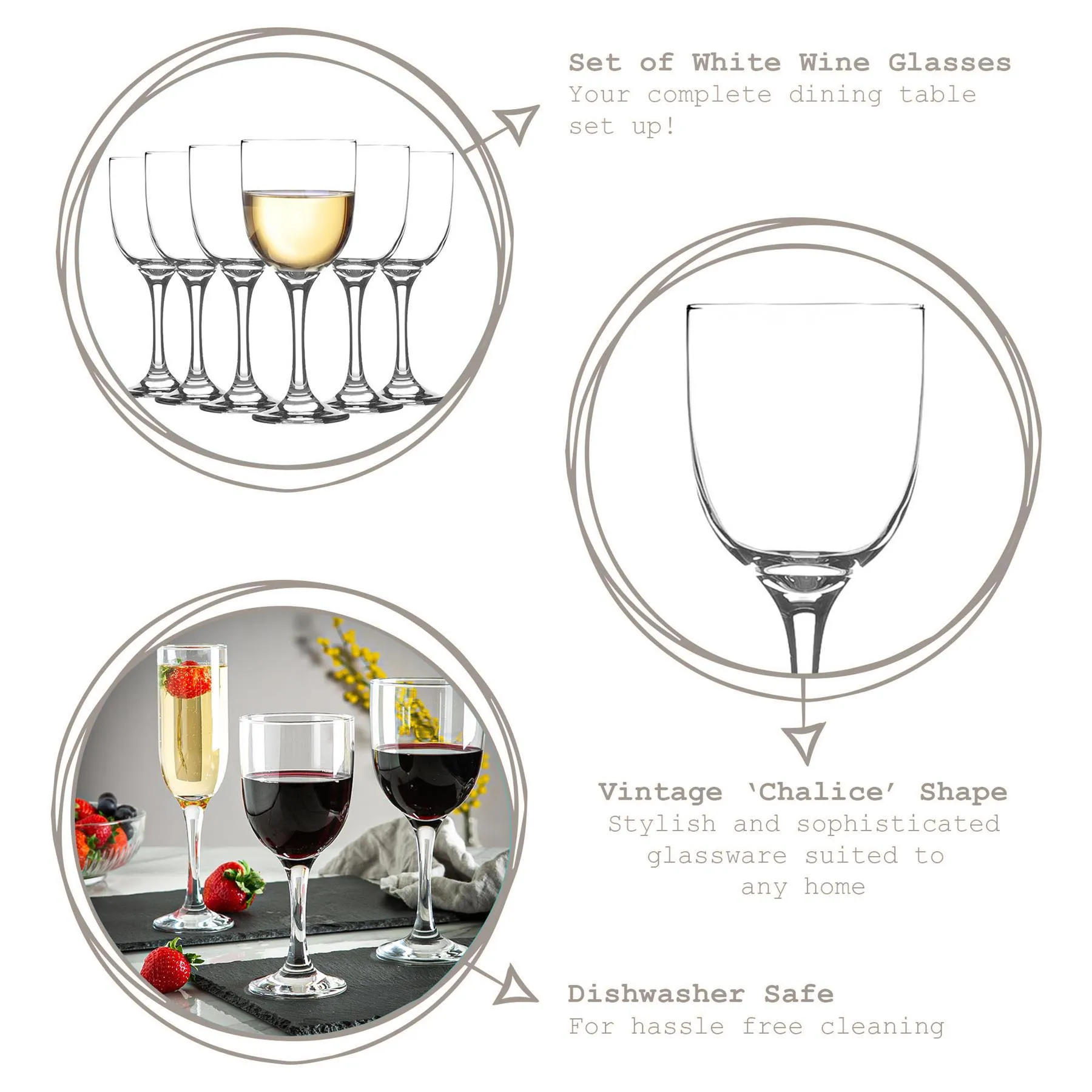 290ml Tokyo White Wine Glasses - Pack of Six - By LAV