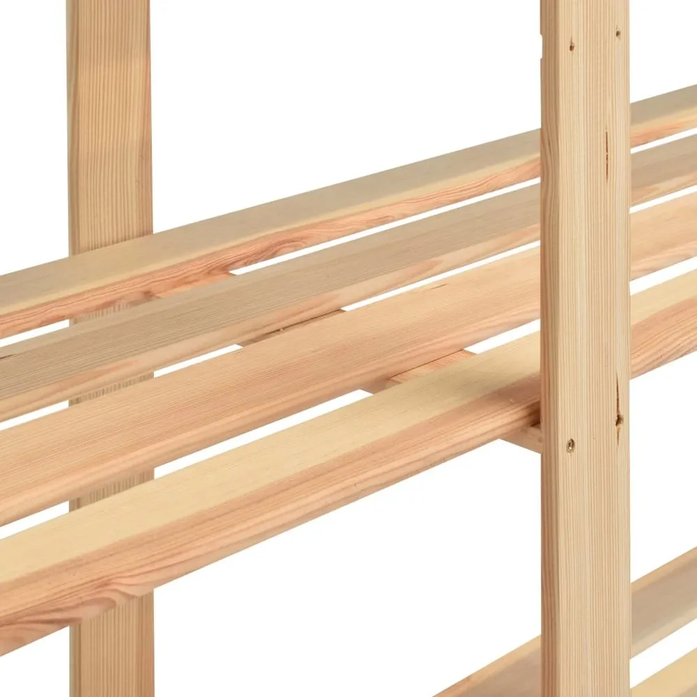 5-Tier Storage Rack Natural Wood 500 kg Support