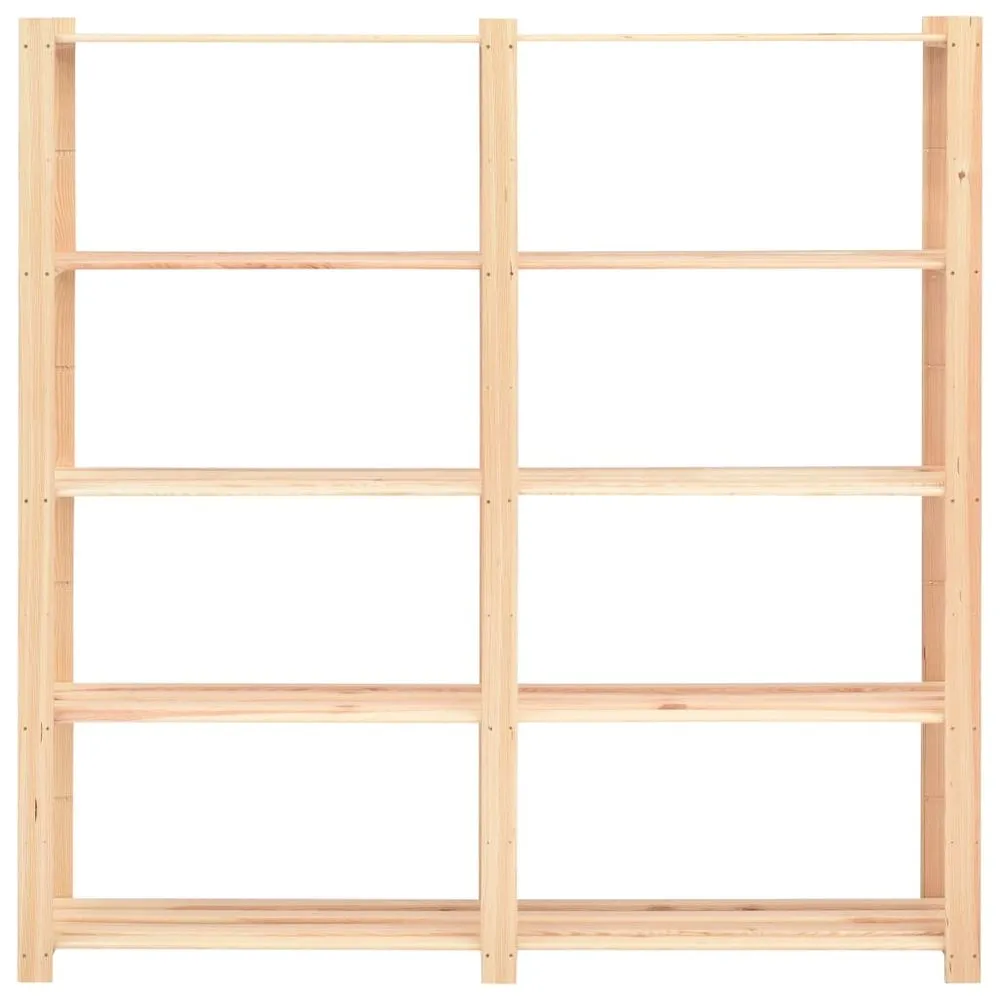 5-Tier Storage Rack Natural Wood 500 kg Support