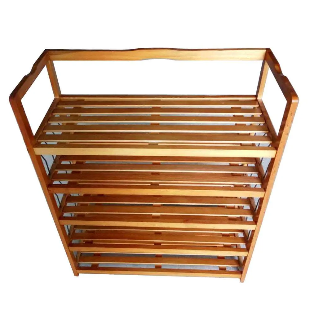 5 Tier Wooden Shoe Rack Shelf Storage Organizer Entryway Home Furniture