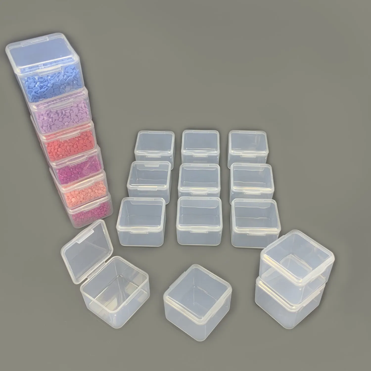 5.5, 4.5 & 3.4 cm Clear Storage Boxes Combo