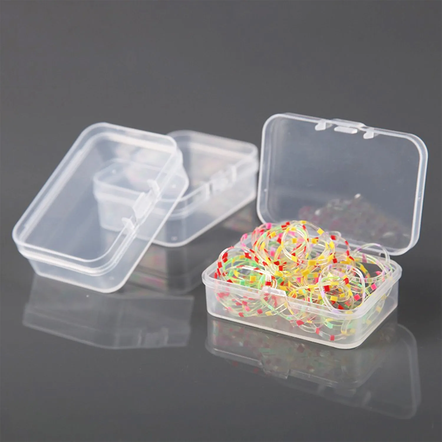 5.5, 4.5 & 3.4 cm Clear Storage Boxes Combo