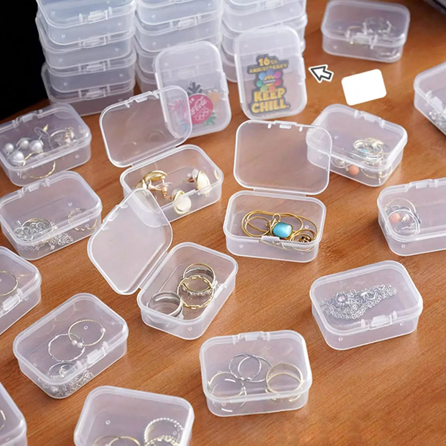 5.5, 4.5 & 3.4 cm Clear Storage Boxes Combo