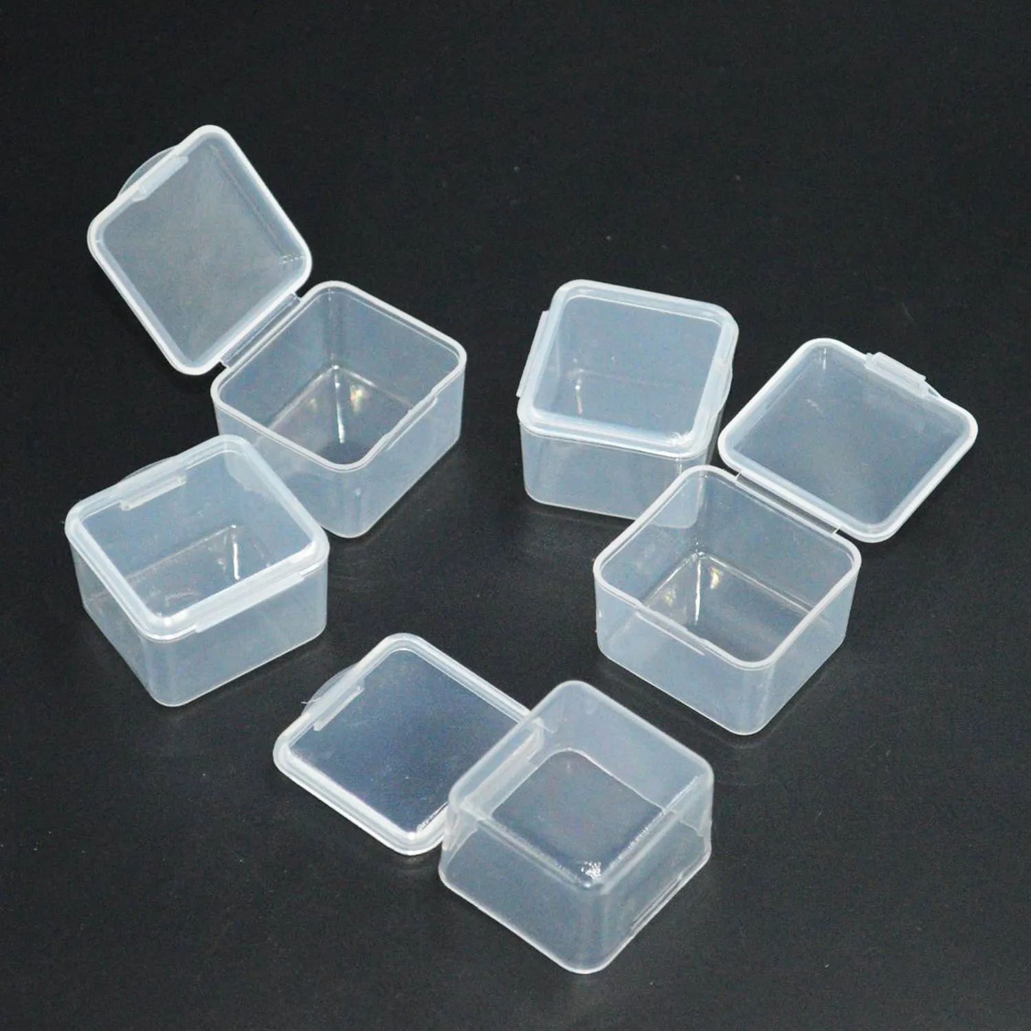 5.5, 4.5 & 3.4 cm Clear Storage Boxes Combo