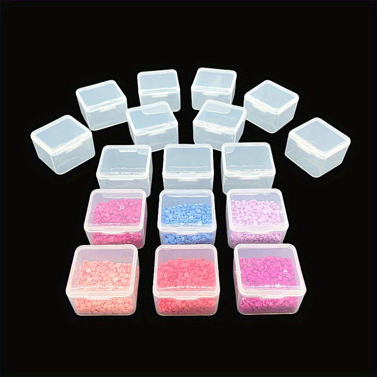 5.5, 4.5 & 3.4 cm Clear Storage Boxes Combo