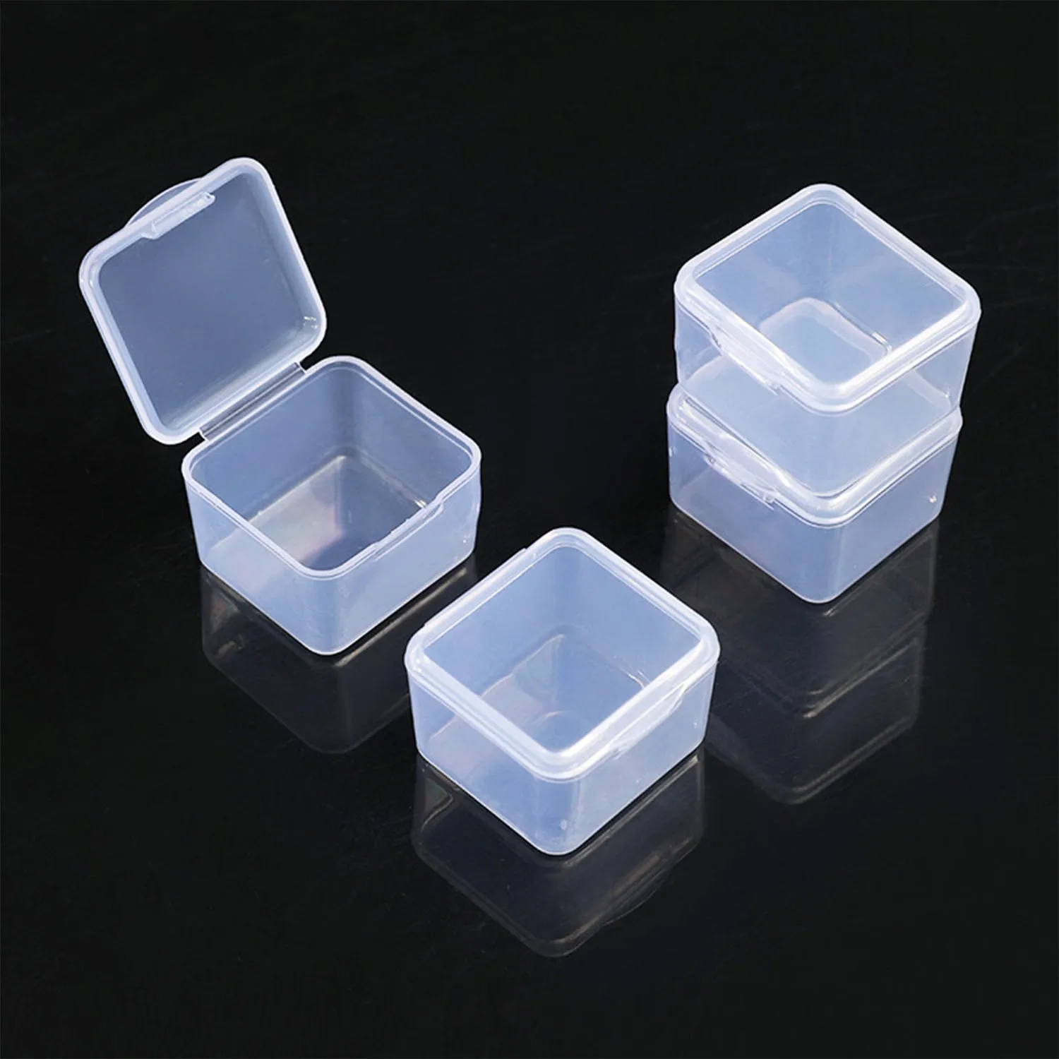 5.5, 4.5 & 3.4 cm Clear Storage Boxes Combo