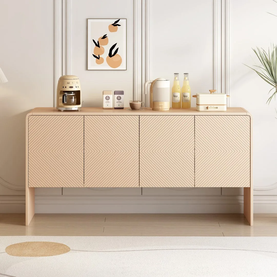 60"L Sideboard with 4 Doors, Rebound Device | Modern Style, Spacious Storage