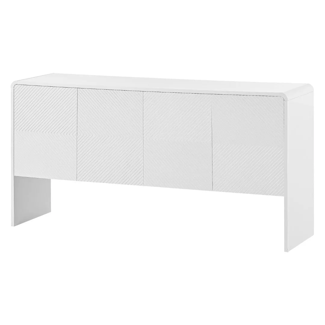 60"L Sideboard with 4 Doors, Rebound Device | Modern Style, Spacious Storage