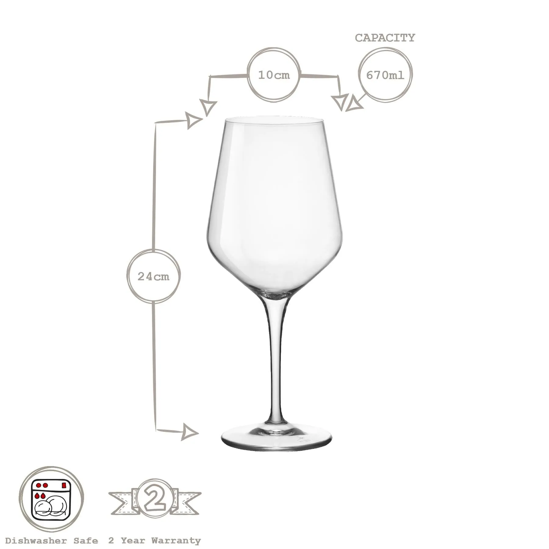 670ml Electra Red Wine Glasses - Pack of Six - By Bormioli Rocco