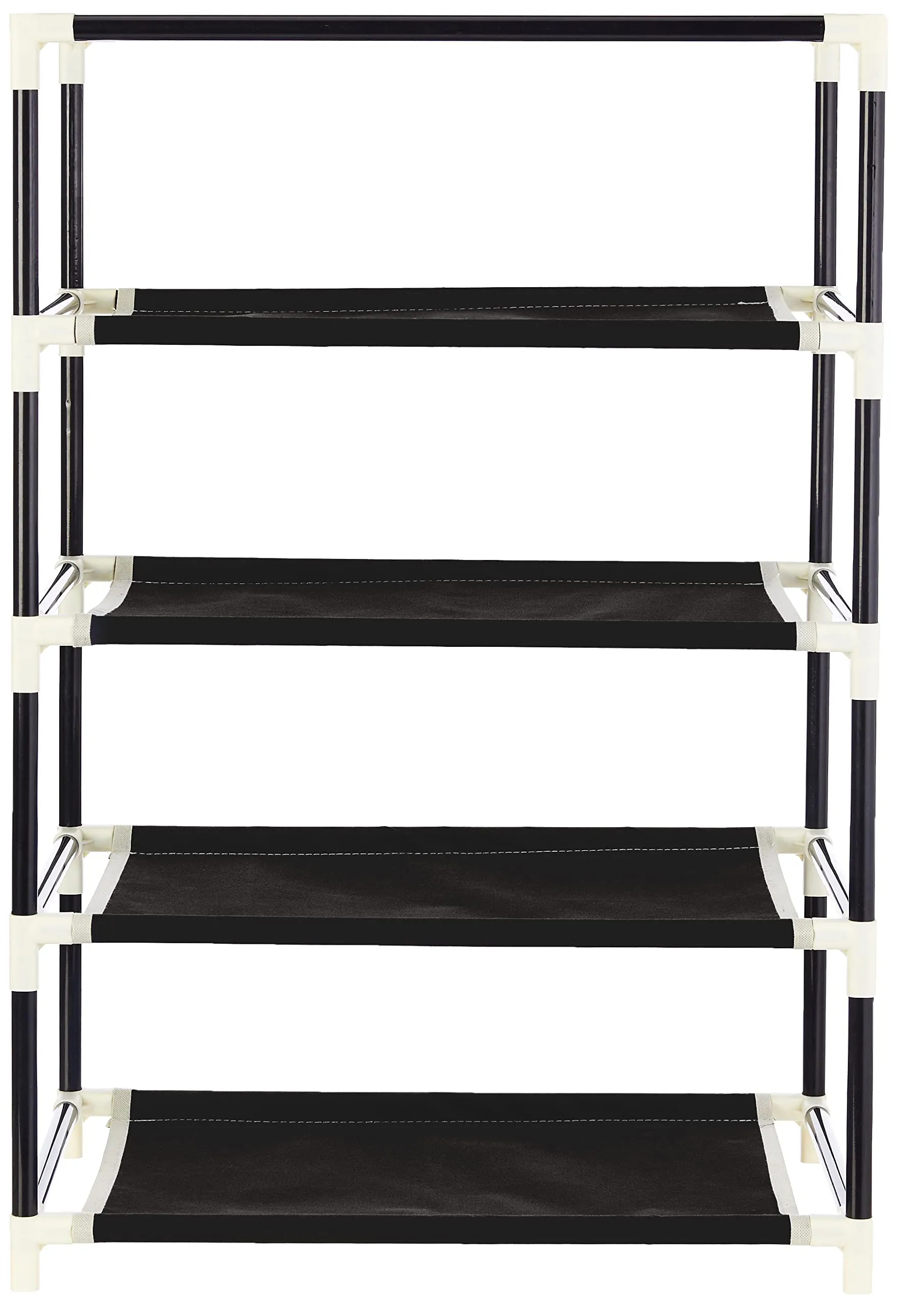 Amazon Brand - Solimo Alloy Steel Foldable Shoe Rack, 4 Layer, Black, Premium, 30.6 X 53. X 81. Cm