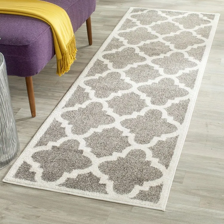 Amherst 2' 3" x 11' Indoor/Outdoor Woven Area Rug - Dark Gray/Beige