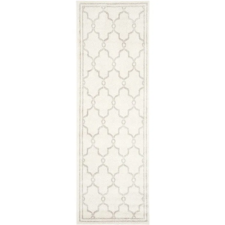 Amherst 2' 3" x 15' Indoor/Outdoor Woven Area Rug - Ivory/Light Gray