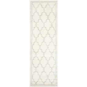 Amherst 2' 3" x 15' Indoor/Outdoor Woven Area Rug - Ivory/Light Gray