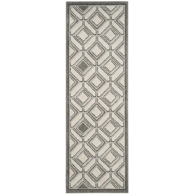 Amherst 2' 3" x 7' Indoor/Outdoor Woven Area Rug - Ivory/Light Gray