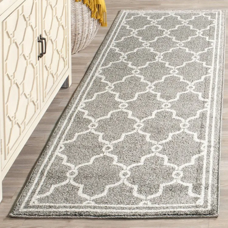 Amherst 2' 3" x 9' Indoor/Outdoor Woven Area Rug - Dark Gray/Beige