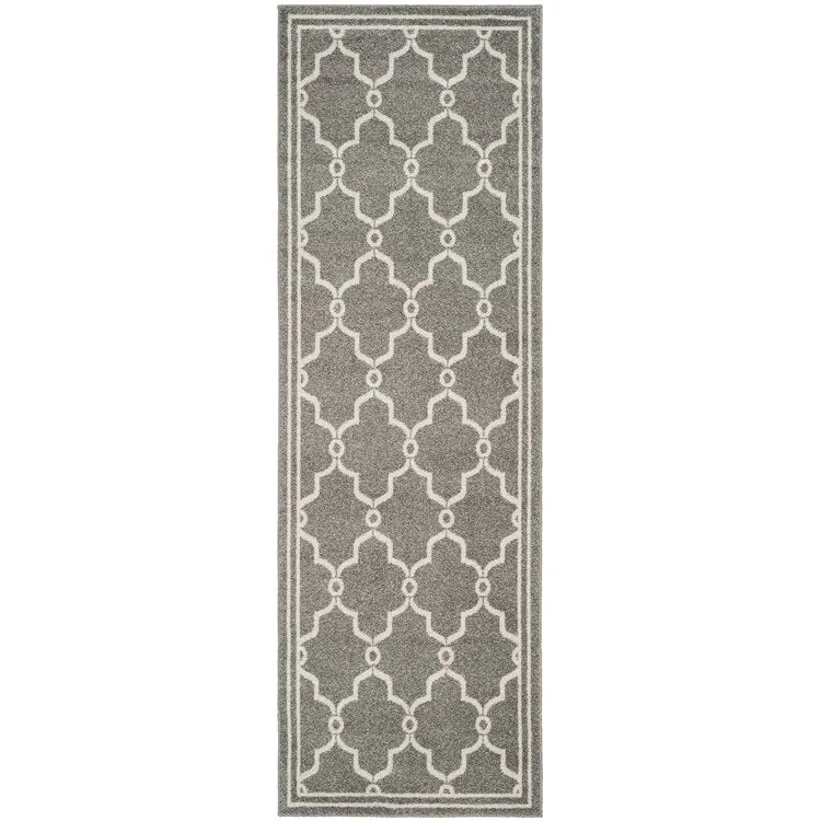 Amherst 2' 3" x 9' Indoor/Outdoor Woven Area Rug - Dark Gray/Beige