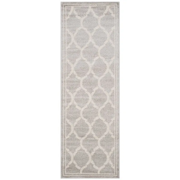 Amherst 2' 3" x 9' Indoor/Outdoor Woven Area Rug - Light Gray/Ivory