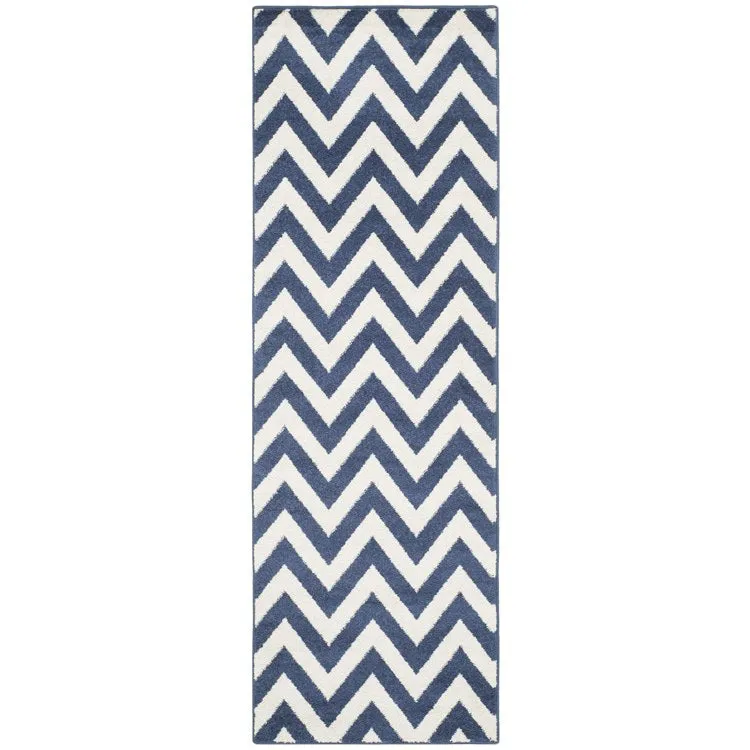 Amherst 2' 3" x 9' Indoor/Outdoor Woven Area Rug - Navy/Beige