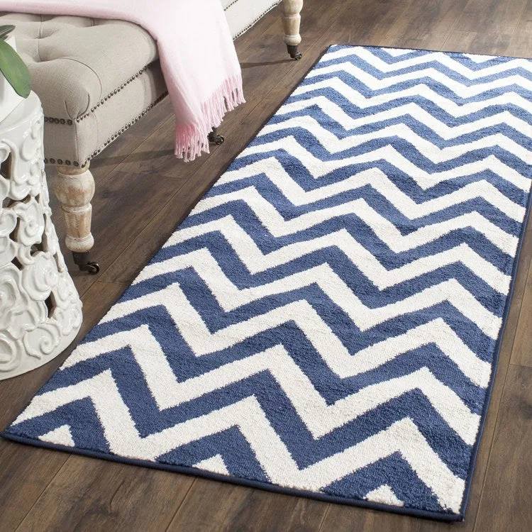 Amherst 2' 3" x 9' Indoor/Outdoor Woven Area Rug - Navy/Beige