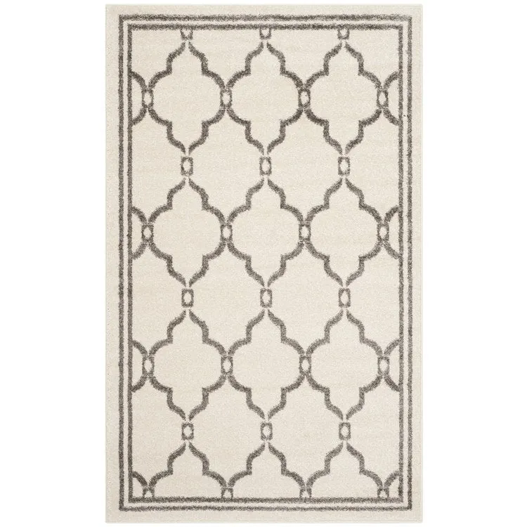 Amherst 3' x 5' Indoor/Outdoor Woven Area Rug - Ivory/Gray