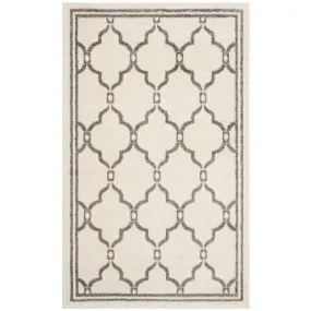 Amherst 3' x 5' Indoor/Outdoor Woven Area Rug - Ivory/Gray