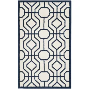 Amherst 3' x 5' Indoor/Outdoor Woven Area Rug - Ivory/Navy