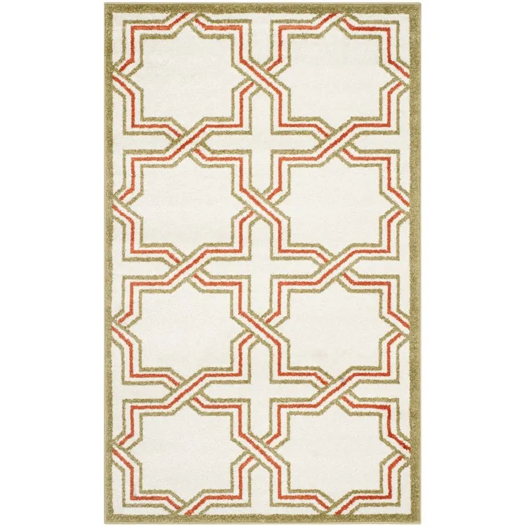 Amherst 4' x 6' Indoor/Outdoor Woven Area Rug - Ivory/Light Green