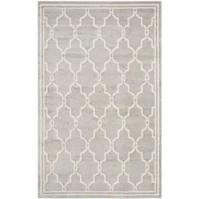 Amherst 4' x 6' Indoor/Outdoor Woven Area Rug - Light Gray/Ivory