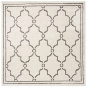 Amherst 5' x 5' Square Indoor/Outdoor Woven Area Rug - Ivory/Gray