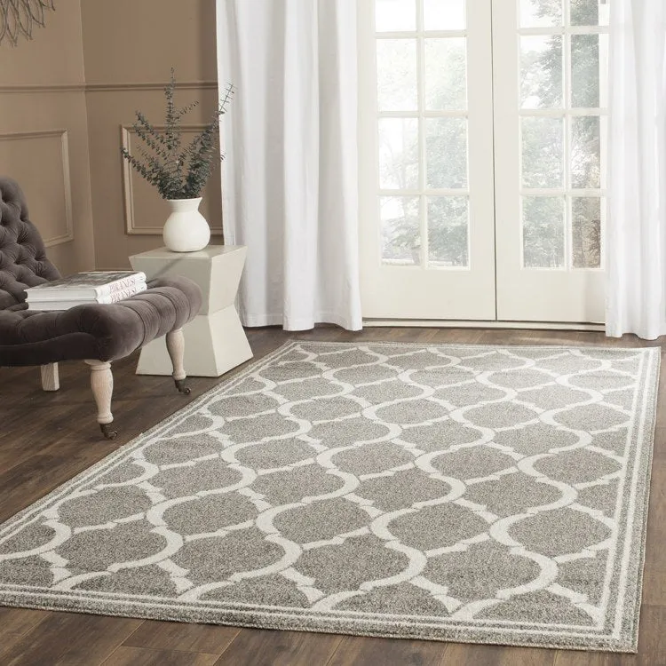 Amherst 5' x 8' Indoor/Outdoor Woven Area Rug - Dark Gray/Beige