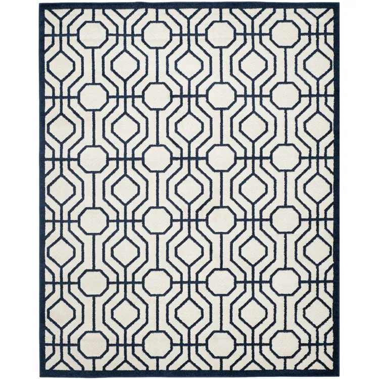 Amherst 8' x 10' Indoor/Outdoor Woven Area Rug - Ivory/Navy