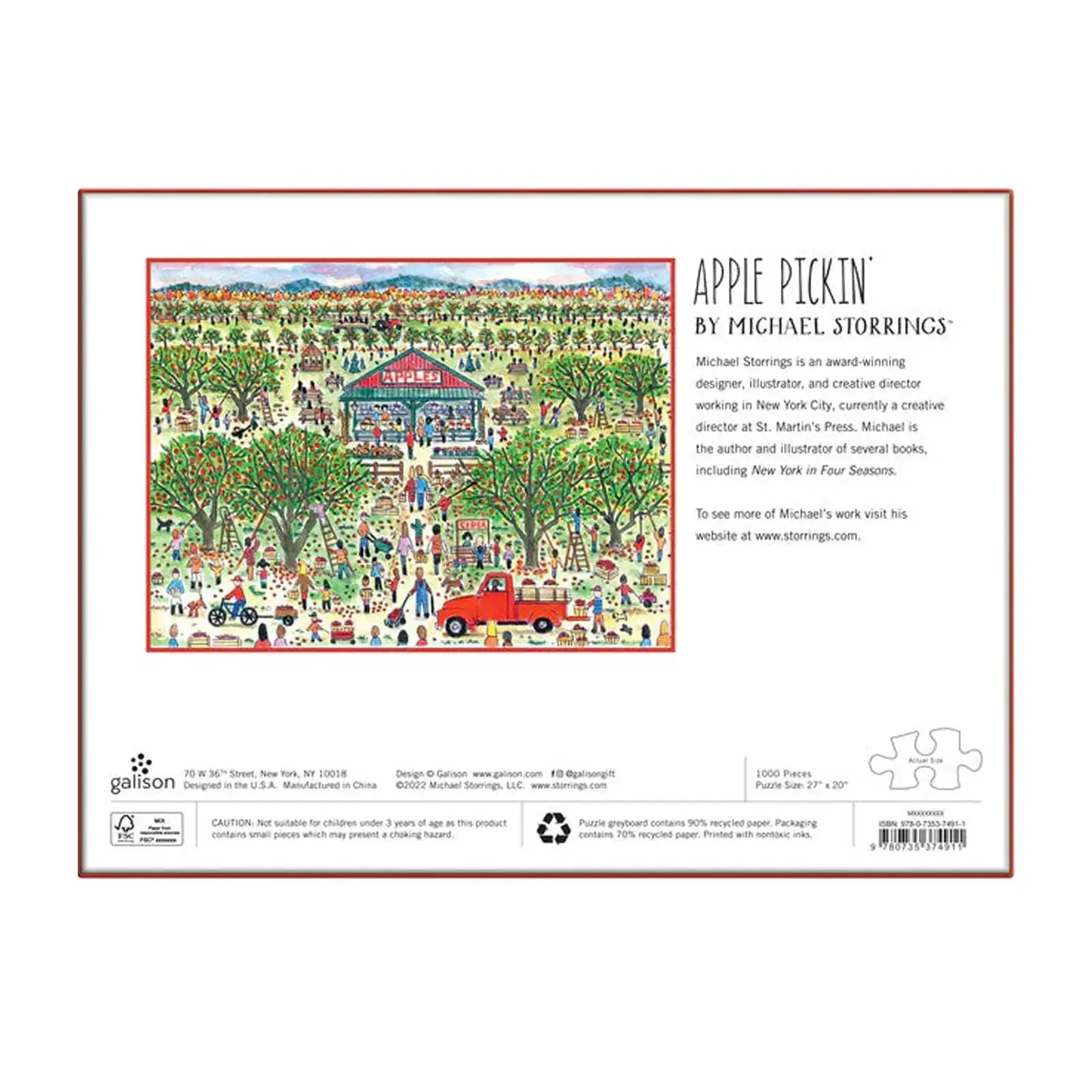 Apple Pickin Jigsaw Puzzle Orchard Harvest Image 1000 Pieces