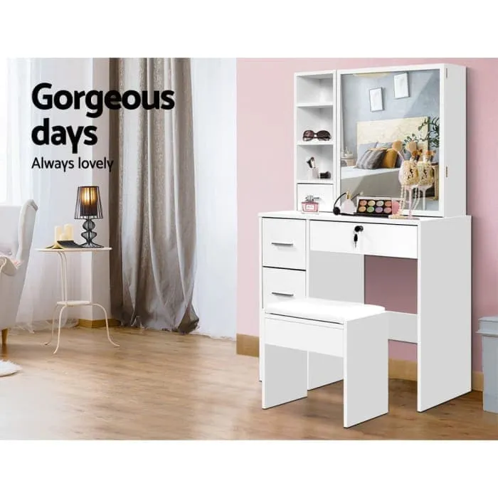 Artiss Dressing Table Stool Mirror Jewellery Cabinet