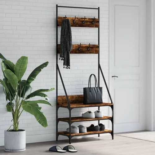 Black Clothes Rack with Shoe Storage - vidaXL