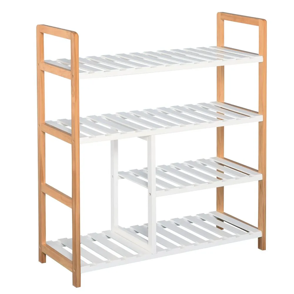 Cabinets for Shoe Storage - 4-Tier Wooden Organizer