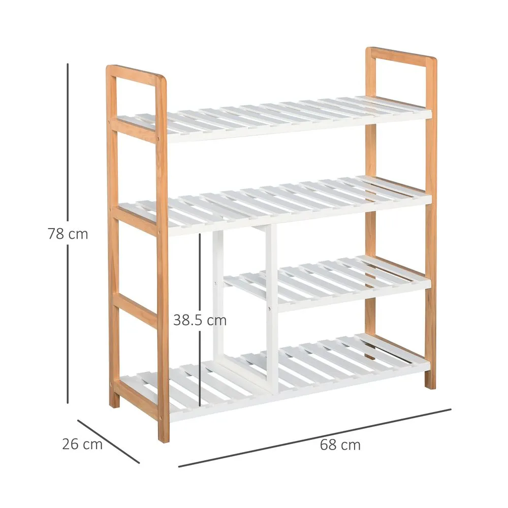 Cabinets for Shoe Storage - 4-Tier Wooden Organizer