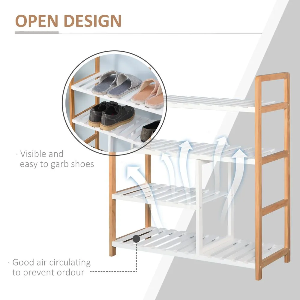 Cabinets for Shoe Storage - 4-Tier Wooden Organizer