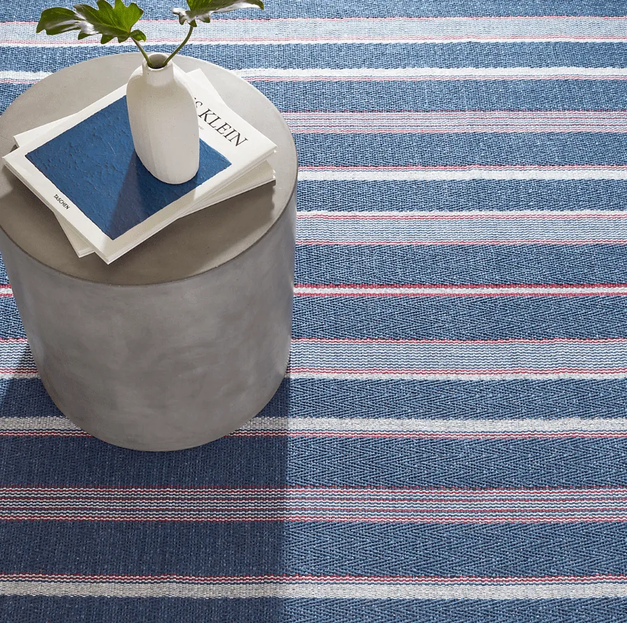 Camden Stripe Denim Handwoven Cotton Rug