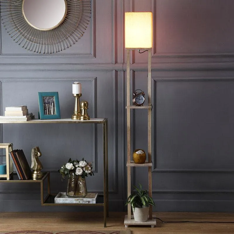 Canary Gleam Floor Lamp With Shelf