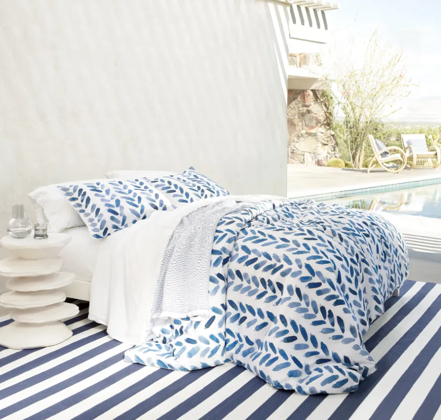 Catamaran Stripe Denim/White Indoor/Outdoor Rug