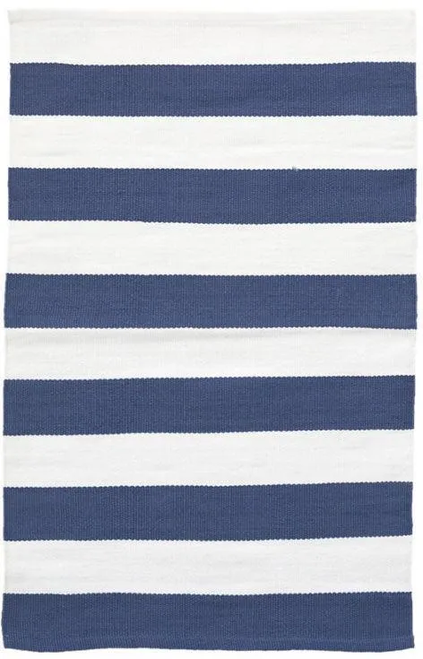 Catamaran Stripe Denim/White Indoor/Outdoor Rug