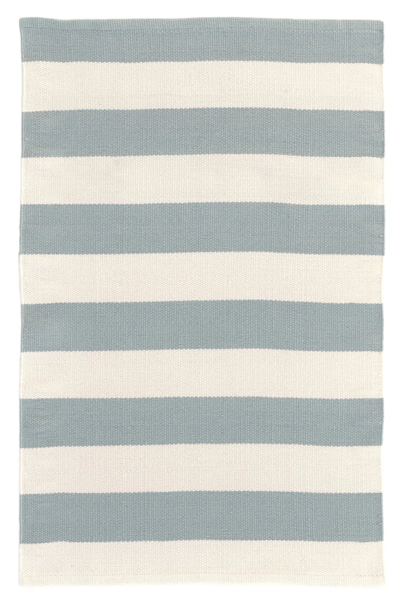 Catamaran Stripe Light Blue/Ivory Handwoven Indoor/Outdoor Rug Swatch