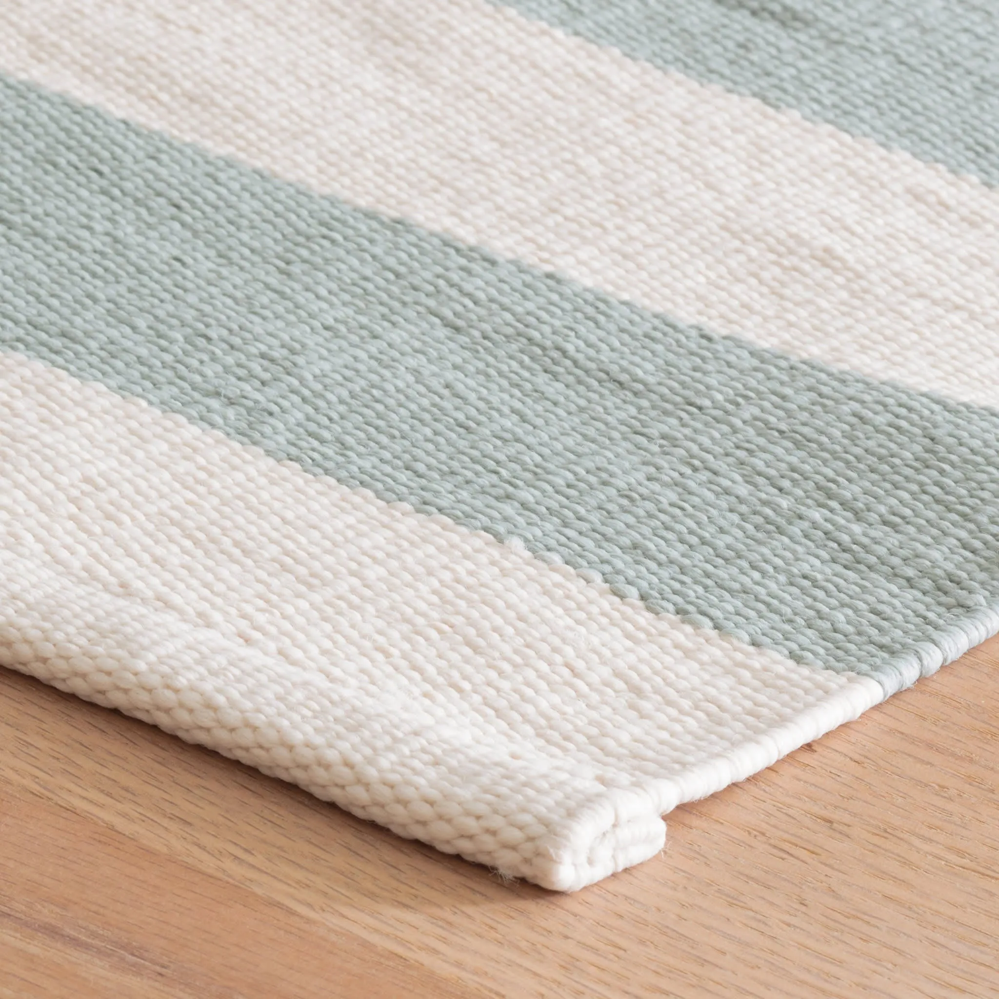 Catamaran Stripe Light Blue/Ivory Handwoven Indoor/Outdoor Rug Swatch