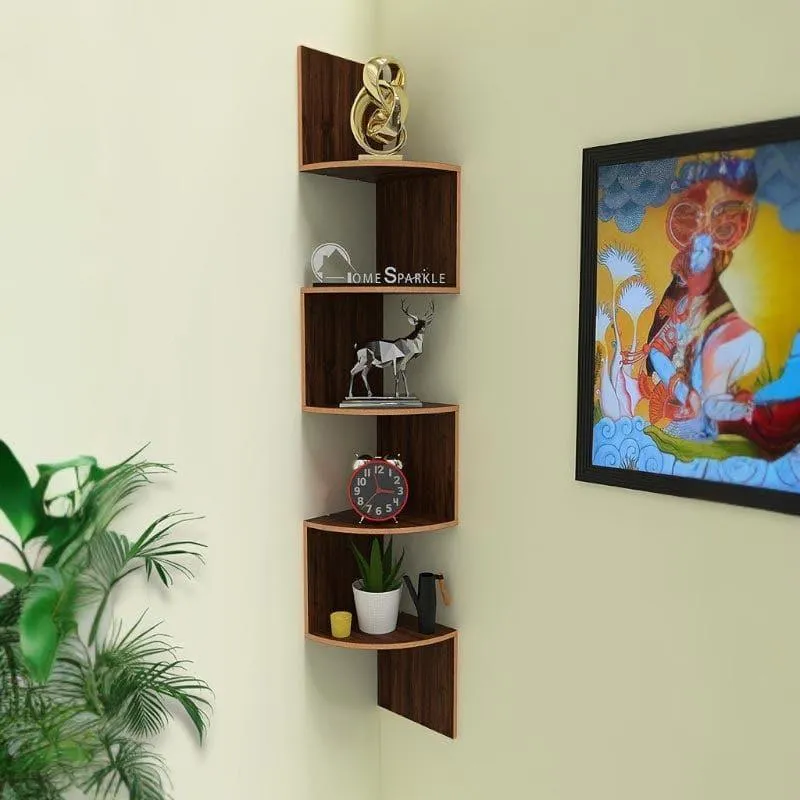 Cat's Ladder Corner Shelf - Brown