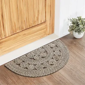 Celeste Blended Pebble Indoor/Outdoor Half Circle Braided Rug 19.5x36"